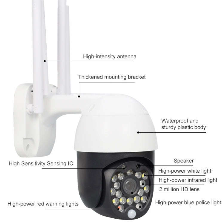 QX27 1080P WiFi High-definition Surveillance Camera Outdoor Dome Camera, Support Night Vision & T...