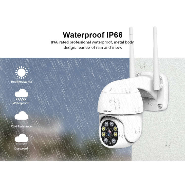 Sricam SP028 1080P HD Outdoor PTZ Camera, Support Two Way Audio / Motion Detection / Humanoid Det...