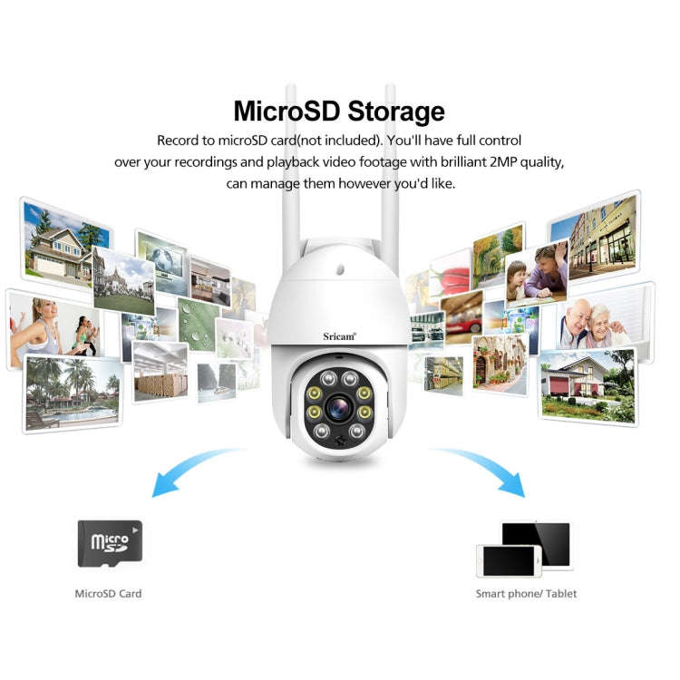 Sricam SP028 1080P HD Outdoor PTZ Camera, Support Two Way Audio / Motion Detection / Humanoid Det...