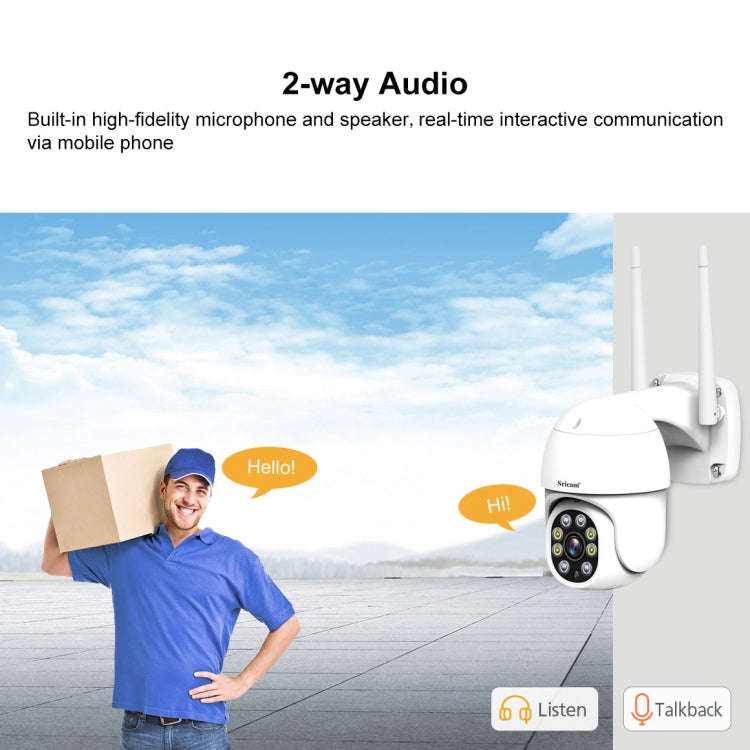 Sricam SP028 1080P HD Outdoor PTZ Camera, Support Two Way Audio / Motion Detection / Humanoid Det...