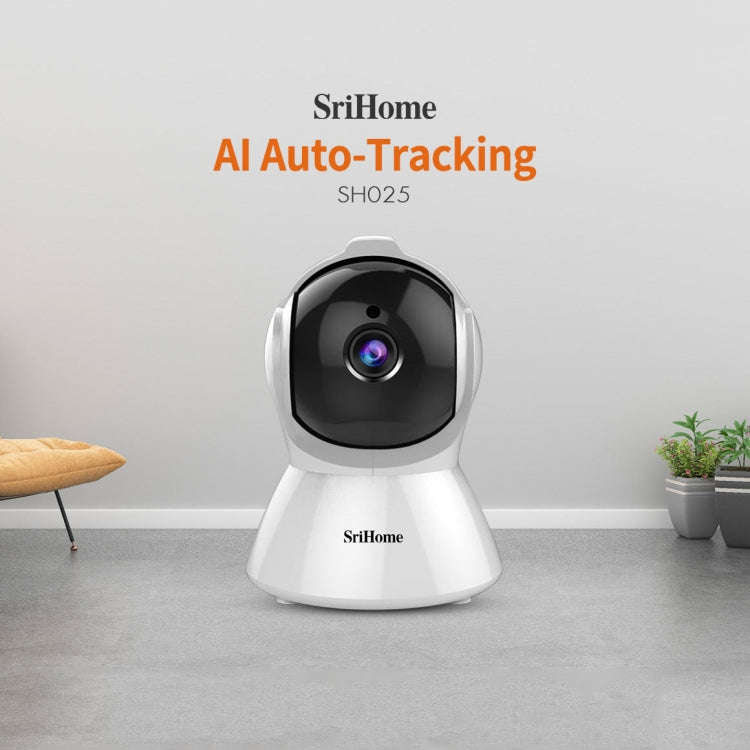 SriHome SH025 2.0 Million Pixels 1080P HD AI Auto-tracking IP Camera, Support Two Way Audio / Mot...