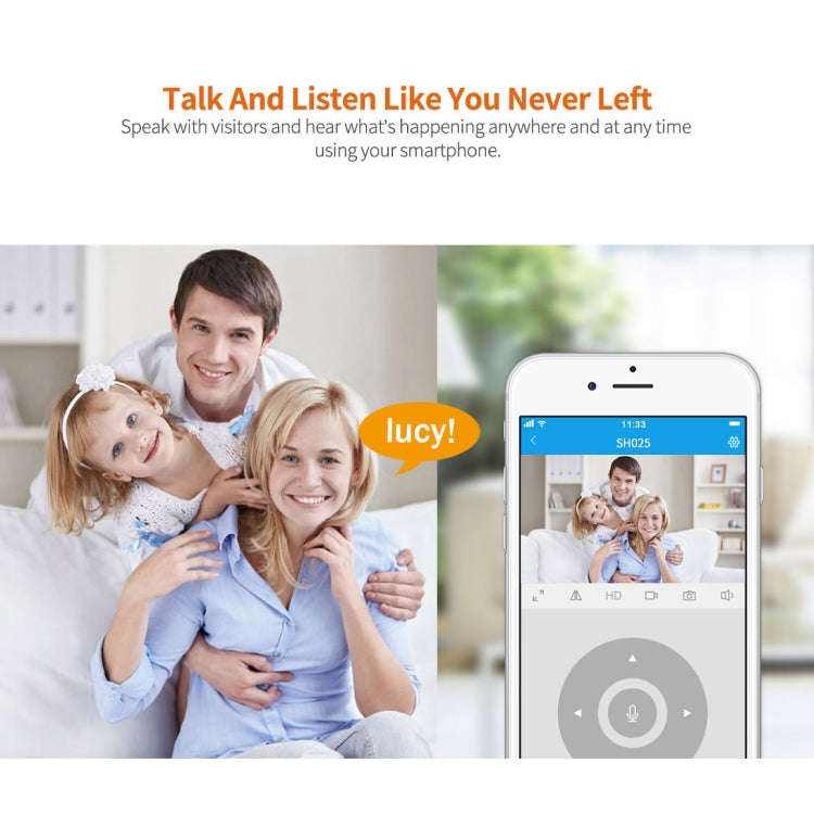SriHome SH025 2.0 Million Pixels 1080P HD AI Auto-tracking IP Camera, Support Two Way Audio / Mot...