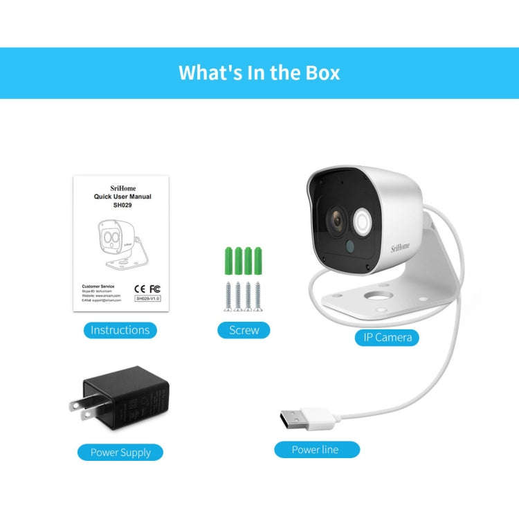 SriHome SH029 3.0 Million Pixels 1296P HD AI Camera, Support Two Way Talk / Motion Detection / Hu...