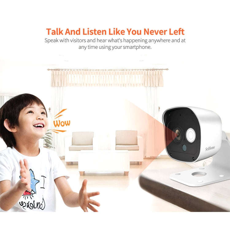 SriHome SH029 3.0 Million Pixels 1296P HD AI Camera, Support Two Way Talk / Motion Detection / Hu...
