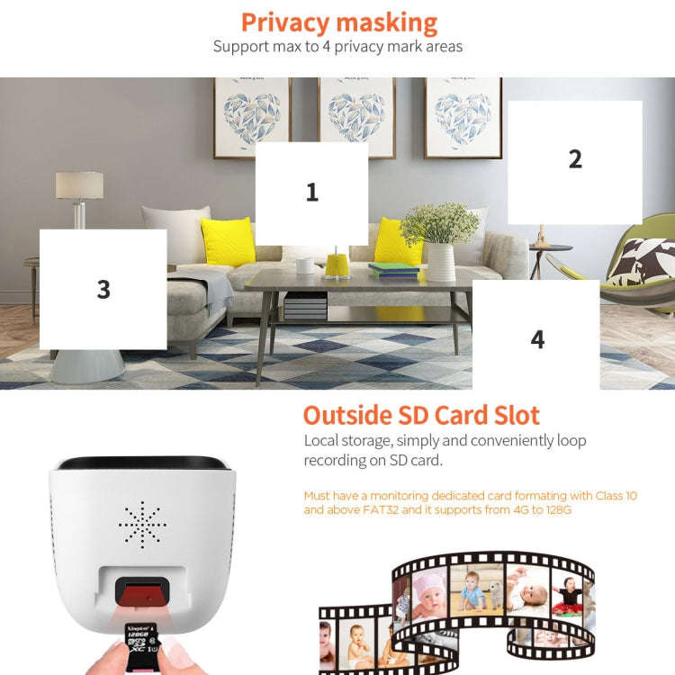 SriHome SH029 3.0 Million Pixels 1296P HD AI Camera, Support Two Way Talk / Motion Detection / Hu...