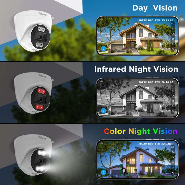 SriHome SH030 4MP 1440P HD IP Camera, Support Two Way Talk / Motion Detection / Humanoid Detectio...