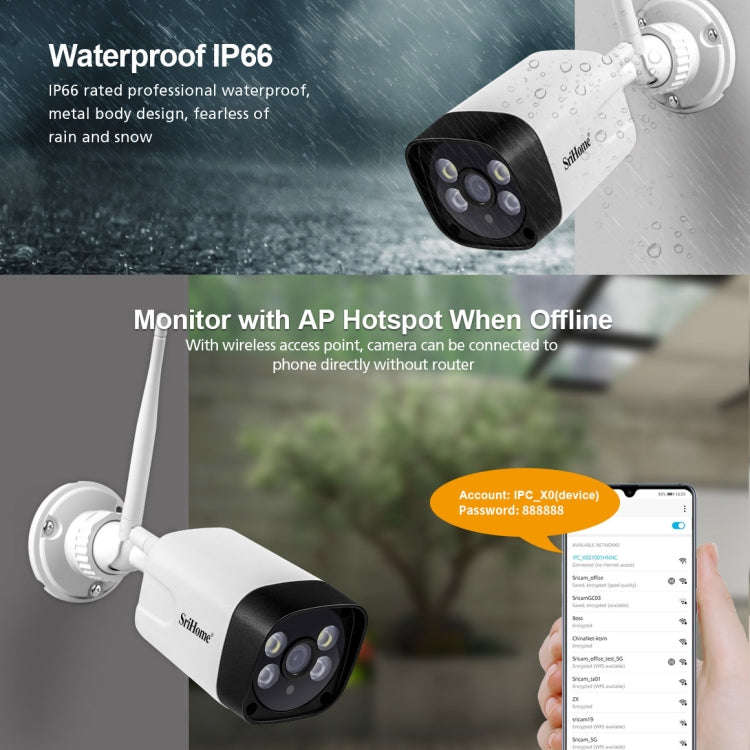 SriHome SH035 3.0 Million Pixels 1296P HD IP Camera, Support Two Way Audio / Motion Detection / H...