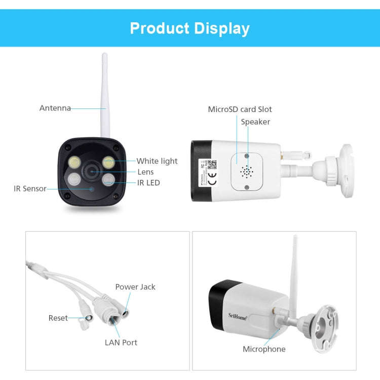 SriHome SH035 3.0 Million Pixels 1296P HD IP Camera, Support Two Way Audio / Motion Detection / H...