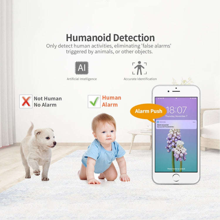 SriHome SH020 3.0 Million Pixels 1296P HD AI IP Camera, Support Two Way Talk / Auto Tracking / Hu...
