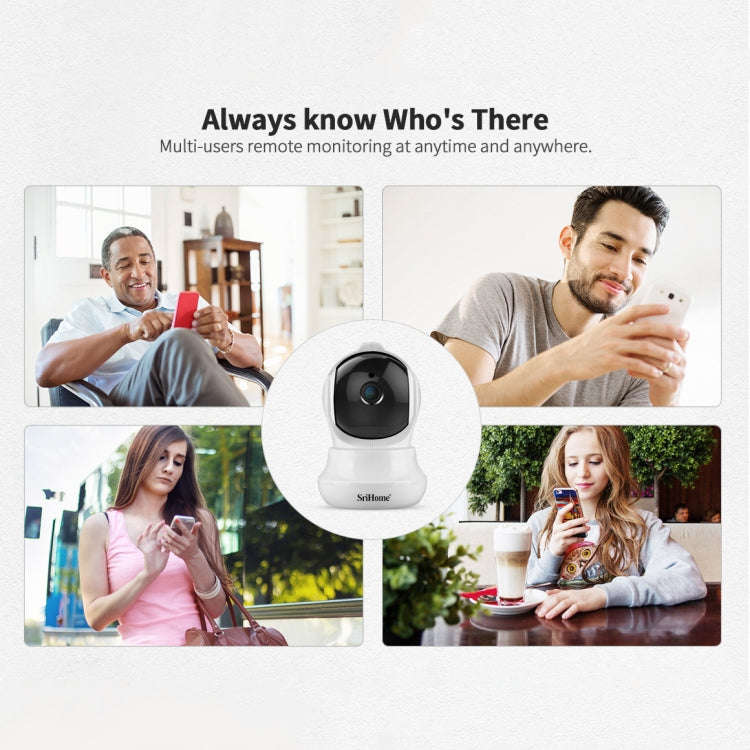 SriHome SH020 3.0 Million Pixels 1296P HD AI IP Camera, Support Two Way Talk / Auto Tracking / Hu...