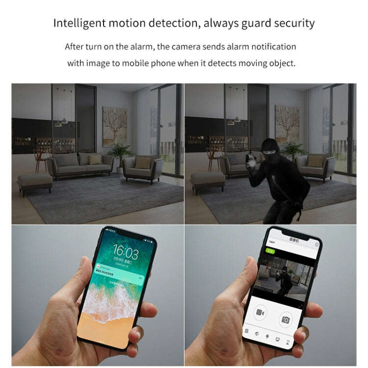 CAMSOY S8 HD 1280 x 720P 140 Degree Wide Angle Wireless WiFi Intelligent Surveillance Camera, Sup...