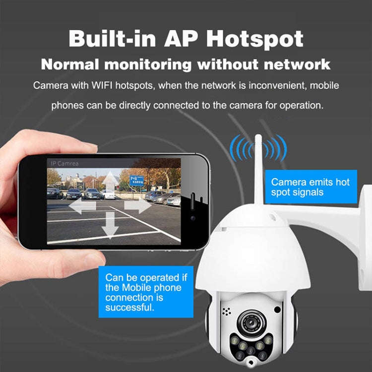 Wireless Surveillance Camera HD PTZ Home Security Outdoor IP66 Waterproof Network Dome Camera, Su...
