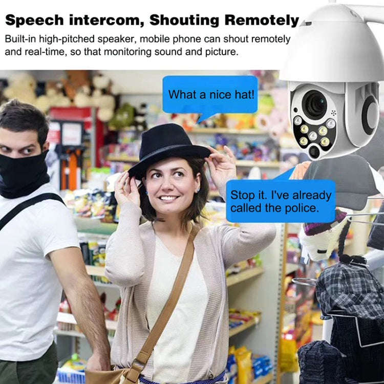 Wireless Surveillance Camera HD PTZ Home Security Outdoor IP66 Waterproof Network Dome Camera, Su...