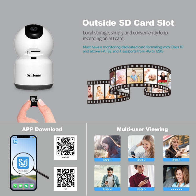 SirHome SH038 5MP QHD 5G WiFi IP Camera, Support Night Color & Motion Detection & Two Way Talk & ...