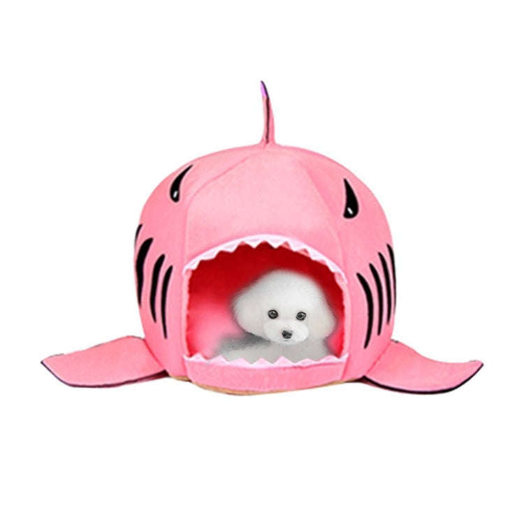 Indoor Pet Dog Puppy Cat Warm House Sharks Pet Sleeping Bed Nest, S Size: 42x42x42cm(Pink)
