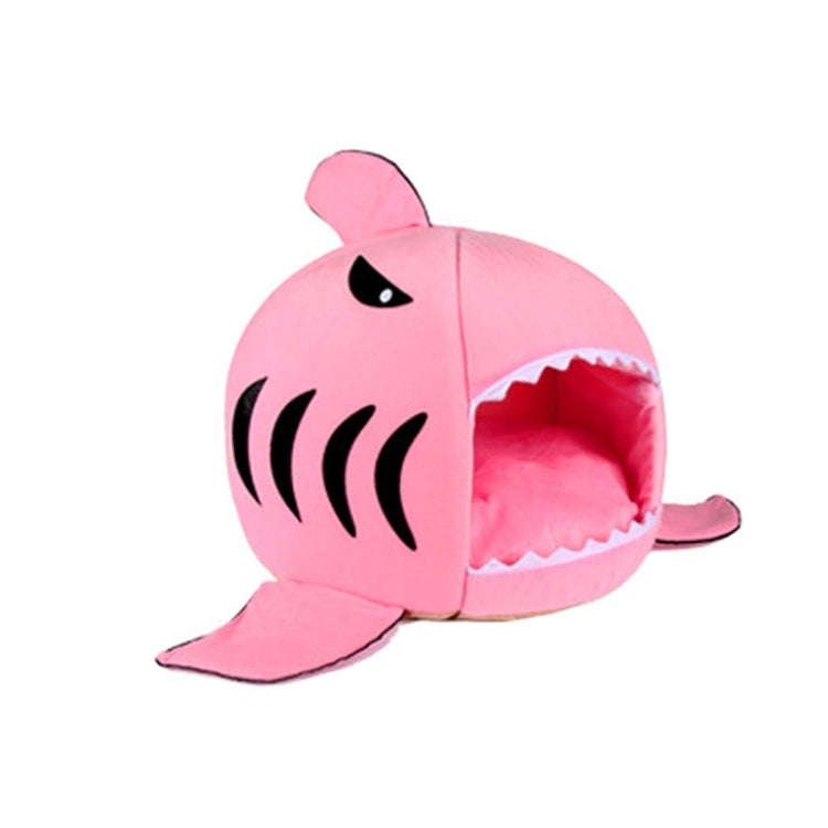 Indoor Pet Dog Puppy Cat Warm House Sharks Pet Sleeping Bed Nest, S Size: 42x42x42cm(Pink)