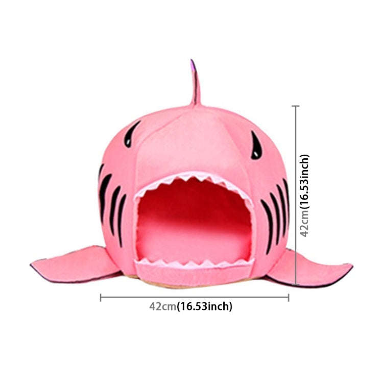 Indoor Pet Dog Puppy Cat Warm House Sharks Pet Sleeping Bed Nest, S Size: 42x42x42cm(Pink)