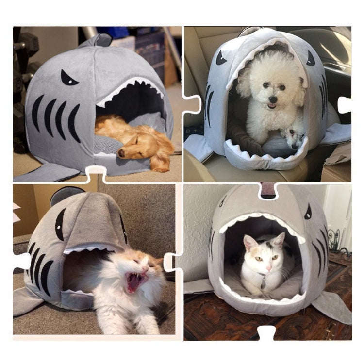 Indoor Pet Dog Puppy Cat Warm House Sharks Pet Sleeping Bed Nest, S Size: 42x42x42cm(Pink)