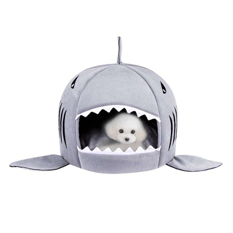 Indoor Pet Dog Puppy Cat Warm House Sharks Pet Sleeping Bed Nest, S Size: 42x42x42cm(Grey)