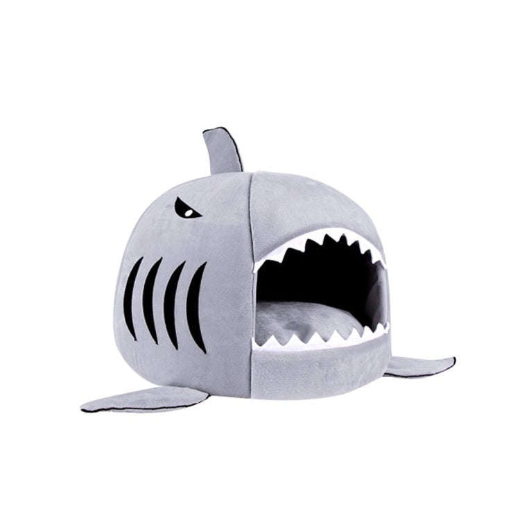 Indoor Pet Dog Puppy Cat Warm House Sharks Pet Sleeping Bed Nest, S Size: 42x42x42cm(Grey)