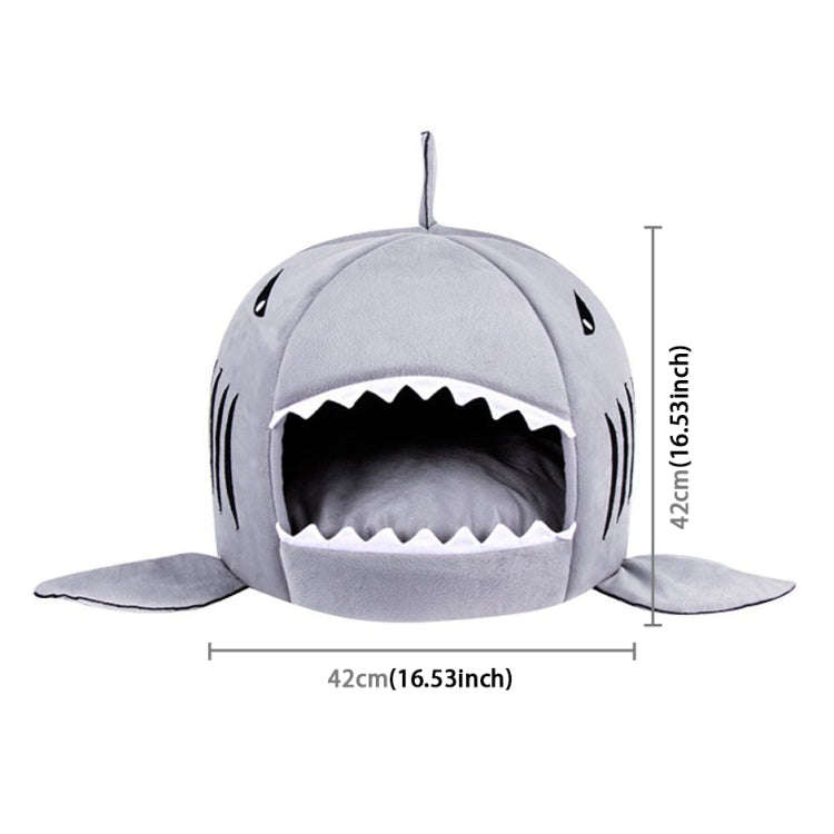 Indoor Pet Dog Puppy Cat Warm House Sharks Pet Sleeping Bed Nest, S Size: 42x42x42cm(Grey)