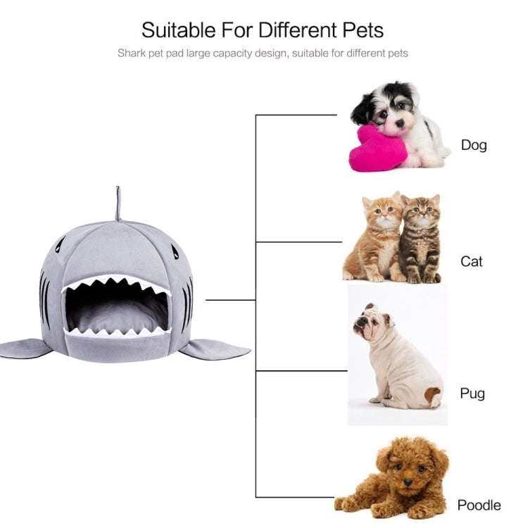 Indoor Pet Dog Puppy Cat Warm House Sharks Pet Sleeping Bed Nest, S Size: 42x42x42cm(Grey)