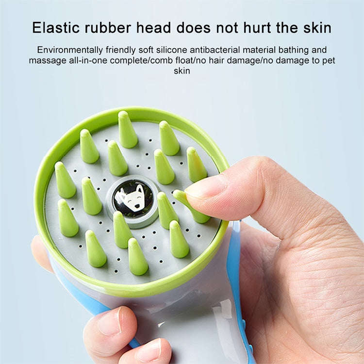 Pet Shower Shower Brush with Non-slip Handle Nozzle(Blue)