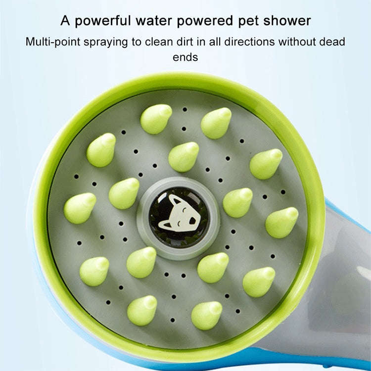 Pet Shower Shower Brush with Non-slip Handle Nozzle(Blue)