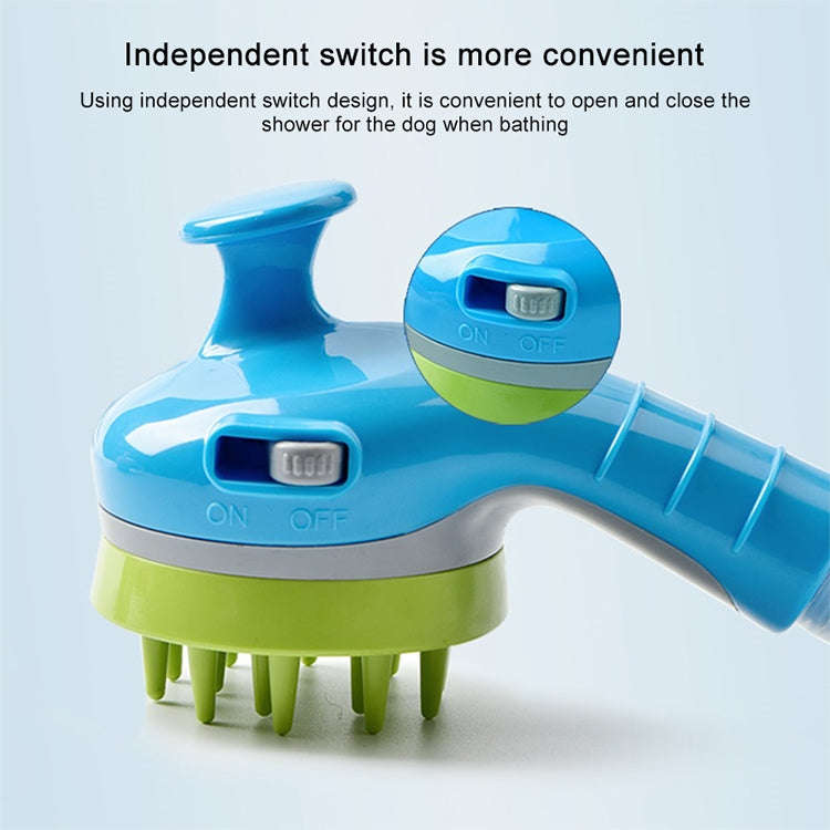 Pet Shower Shower Brush with Non-slip Handle Nozzle(Blue)