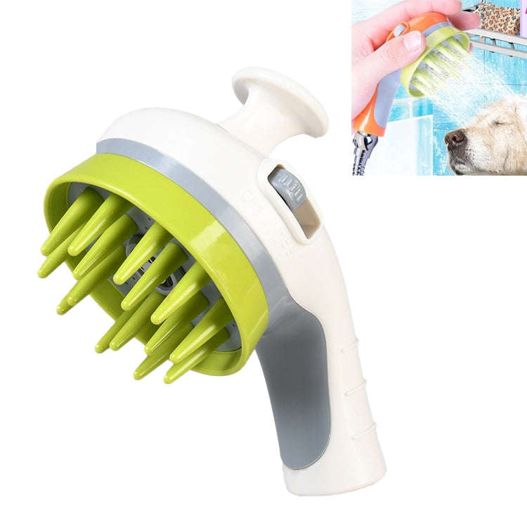 Pet Shower Shower Brush with Non-slip Handle Nozzle(White)