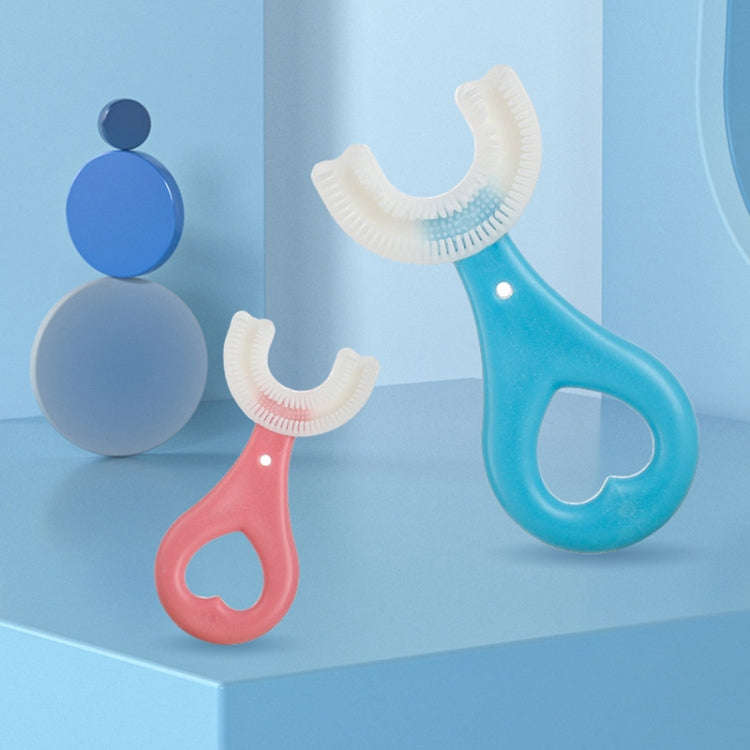 U-shaped Children Baby Hand-held Soft Toothbrush Brushing Artifact for 2-6 Years Old, Style: Hear...