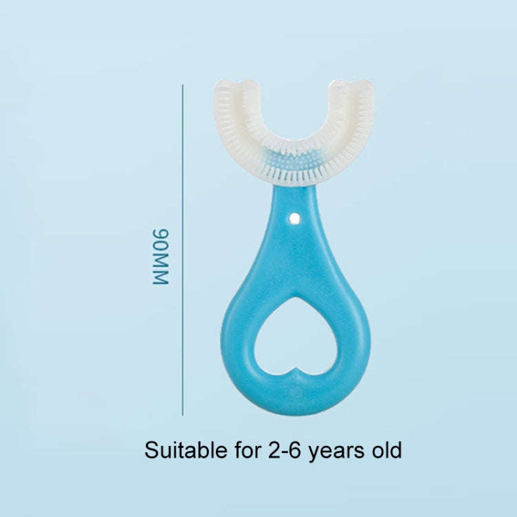 U-shaped Children Baby Hand-held Soft Toothbrush Brushing Artifact for 2-6 Years Old, Style: Hear...