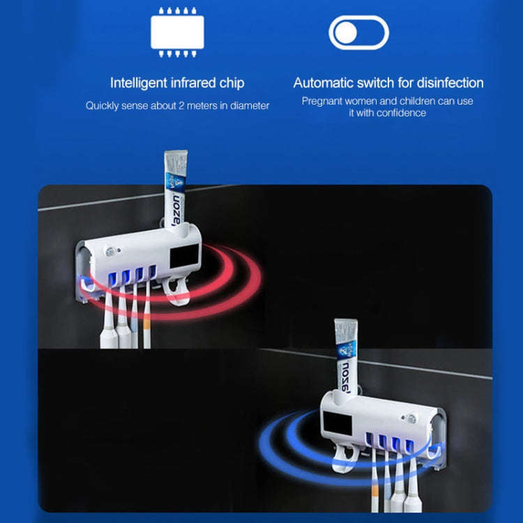 Ultraviolet Toothbrush Sterilizer Bathroom Wall-mounted Toothbrush Holder (White)