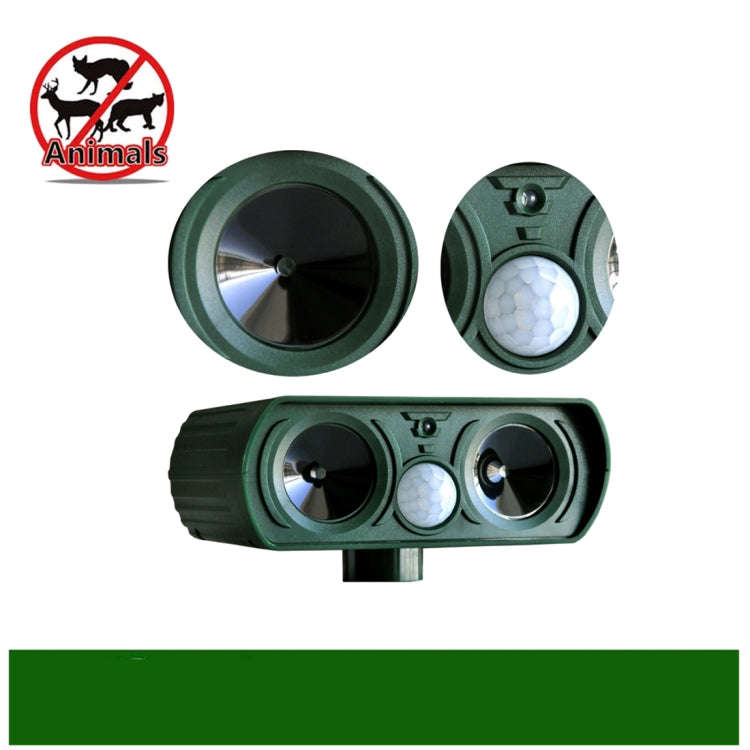 2 PCS Powerful Ultrasonic Solar-powered Animal Repeller With PIR Sensor & Light Sensor, Got the C...