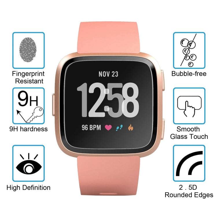 ENKAY Hat-Prince for  Fitbit Versa  0.2mm 9H Surface Hardness 2.15D Curved Edge Tempered Glass Sc...