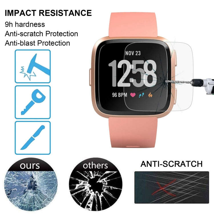ENKAY Hat-Prince for  Fitbit Versa  0.2mm 9H Surface Hardness 2.15D Curved Edge Tempered Glass Sc...