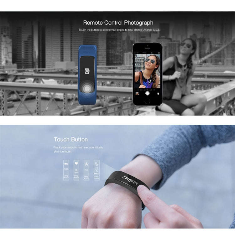 SMA-B2 Fitness Tracker Bluetooth 4.0 Smart Bracelet, IP67 Waterproof, Support Sports Modes / Hear...