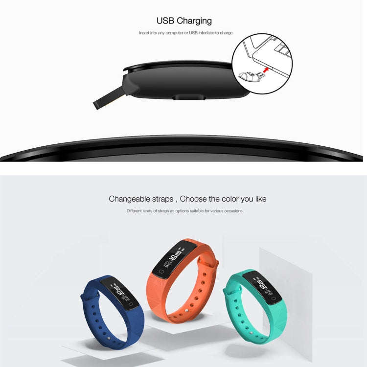 SMA-B2 Fitness Tracker Bluetooth 4.0 Smart Bracelet, IP67 Waterproof, Support Sports Modes / Hear...