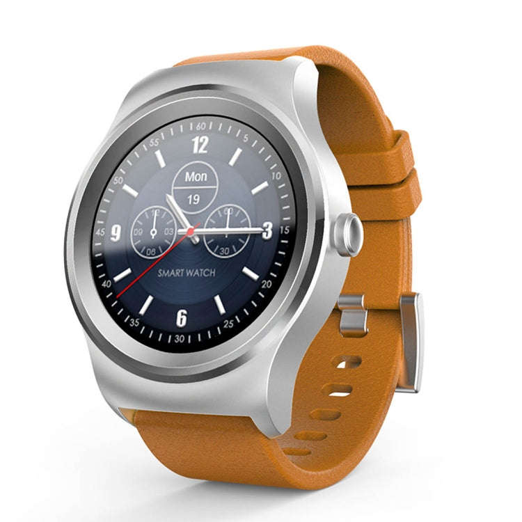 SMA-Round 1.28 inch Color Touch Screen Bluetooth Leather Strap Smart Watch, Waterproof, Support V...