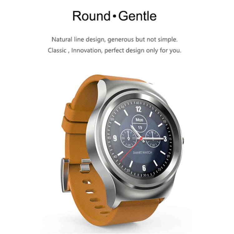 SMA-Round 1.28 inch Color Touch Screen Bluetooth Leather Strap Smart Watch, Waterproof, Support V...