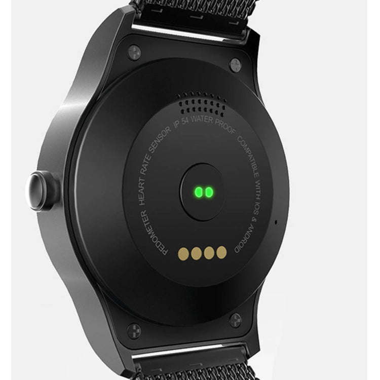 SMA-Round 1.28 inch Color Touch Screen Bluetooth Leather Strap Smart Watch, Waterproof, Support V...