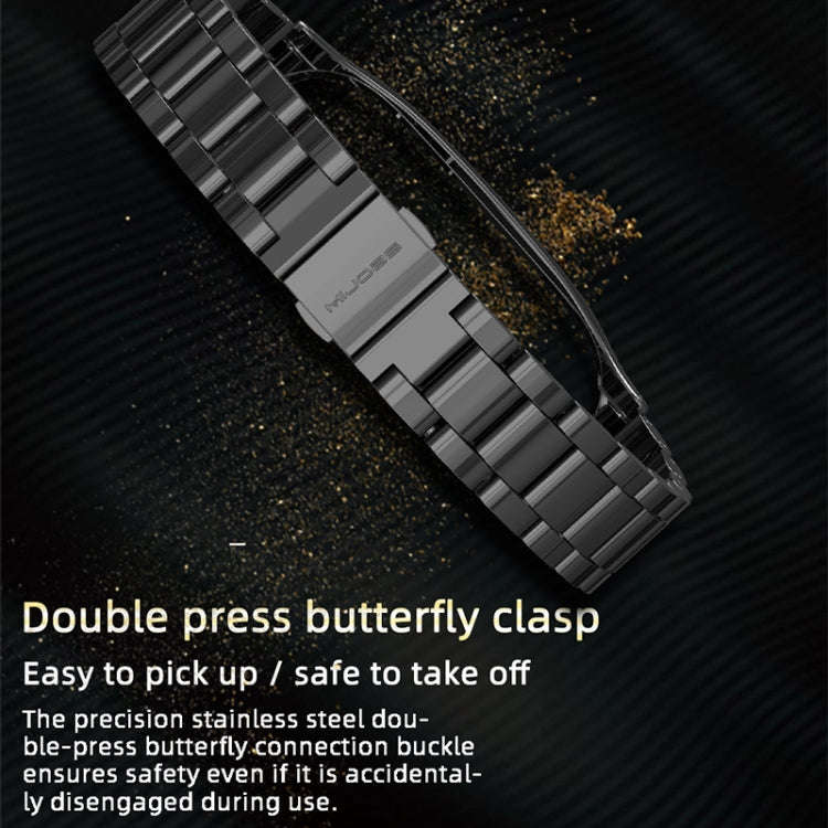 Mijobs Stainless Steel Metal Watch Band for Xiaomi Mi Band 3 & 4 & 5 & 6(Rose Gold)