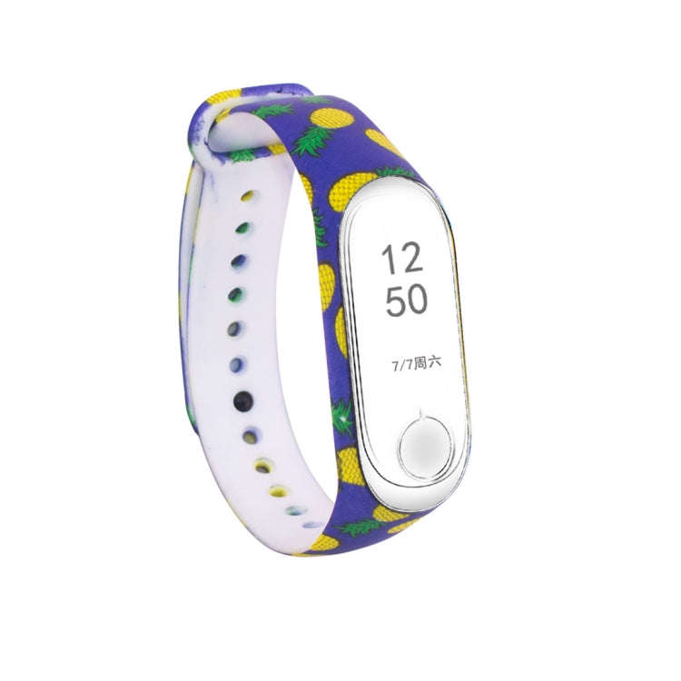 Silicone Painting Watch Band for Xiaomi Mi Band 3 & 4(Pineapple)