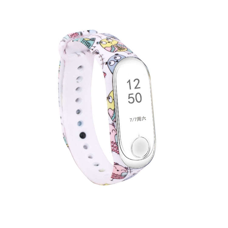 Silicone Painting Watch Band for Xiaomi Mi Band 3 & 4(Cartoon Chicken)