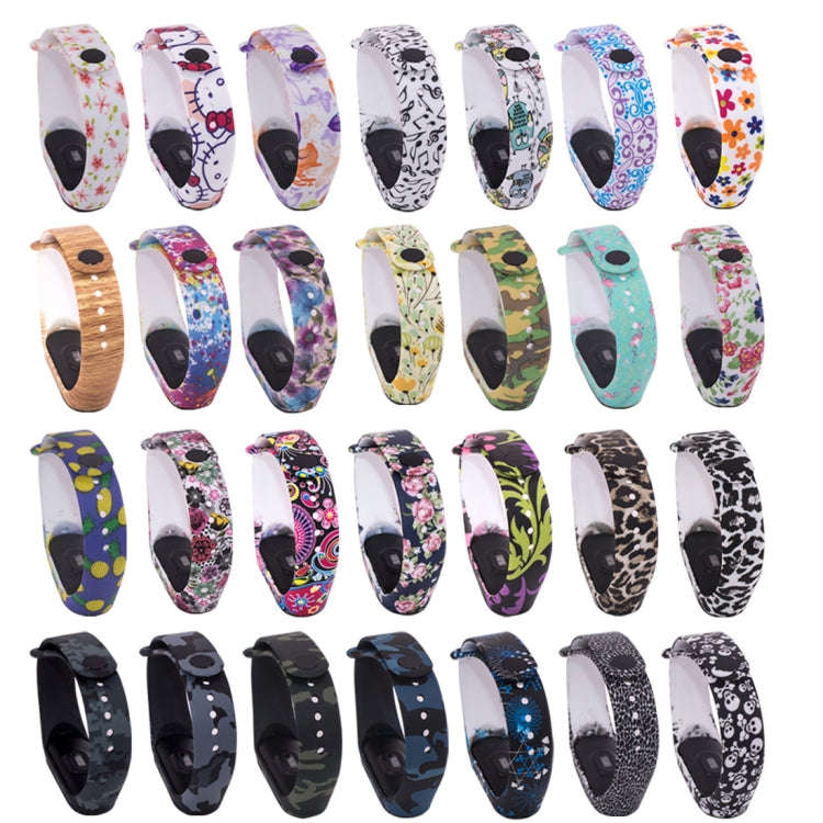 Silicone Painting Watch Band for Xiaomi Mi Band 3 & 4(Skull)