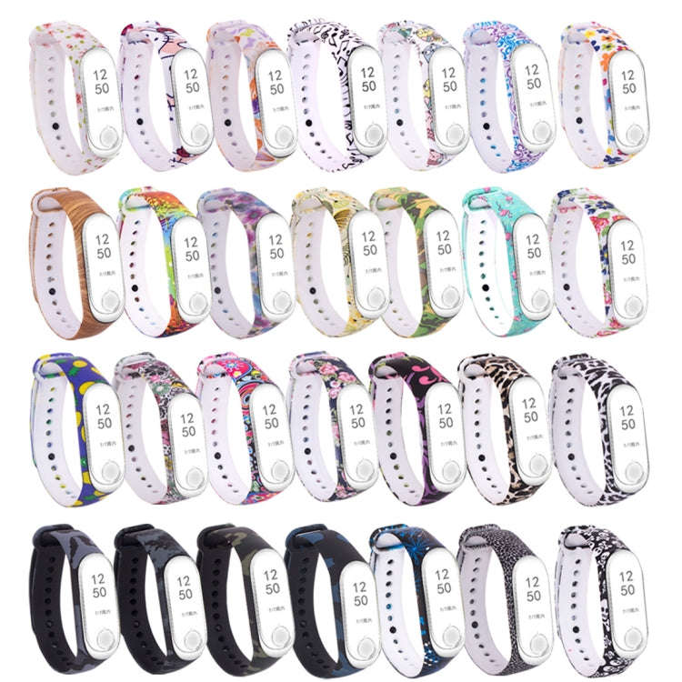 Silicone Painting Watch Band for Xiaomi Mi Band 3 & 4(Skull)