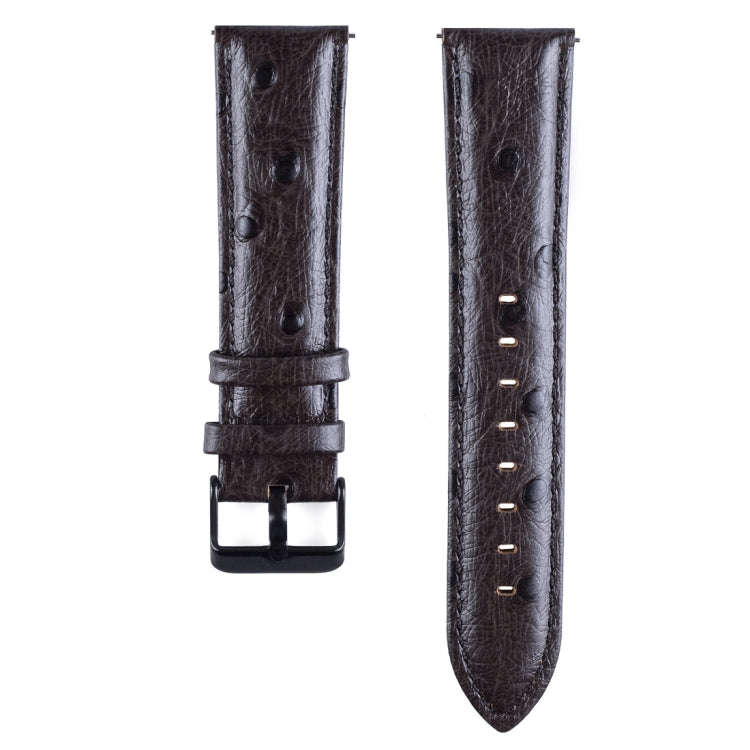 Ostrich Skin Texture Genuine Leather Watch Band for Samsung Gear S3 22mm(Coffee)