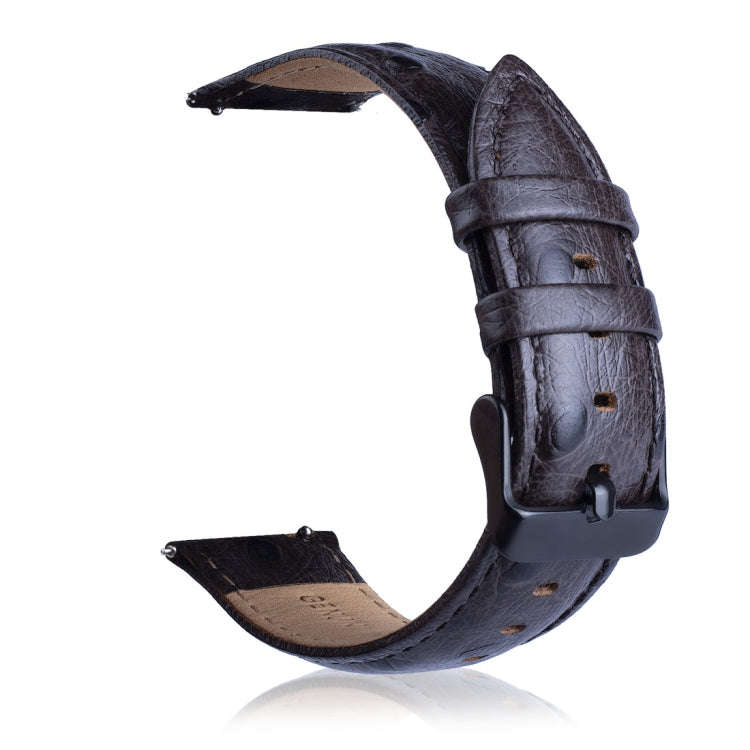 Ostrich Skin Texture Genuine Leather Watch Band for Samsung Gear S3 22mm(Coffee)
