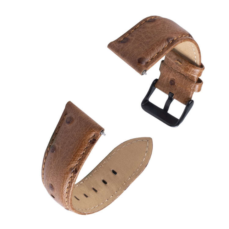 Ostrich Skin Texture Genuine Leather Watch Band for Samsung Gear S3 22mm(Dark Brown)