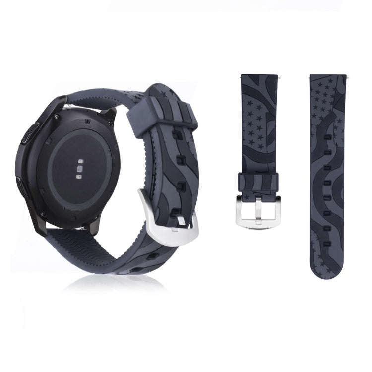 National Flag Pattern Silicone Watch Band for Samsung Gear S3  22mm(Black)